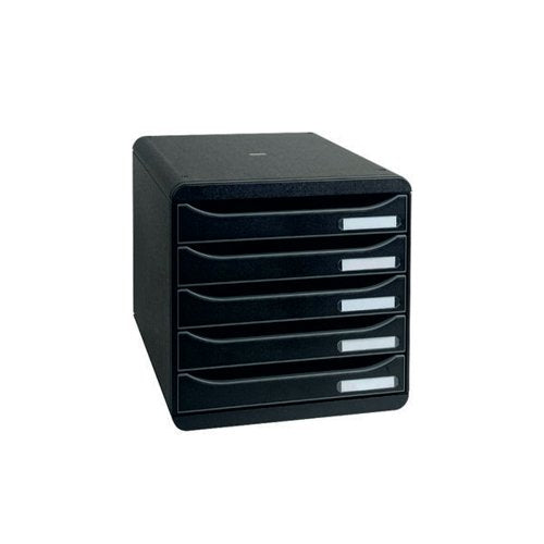 EXACOMPTA BIG BOX PLUS 5 DRAWER SET BLACK 309714D