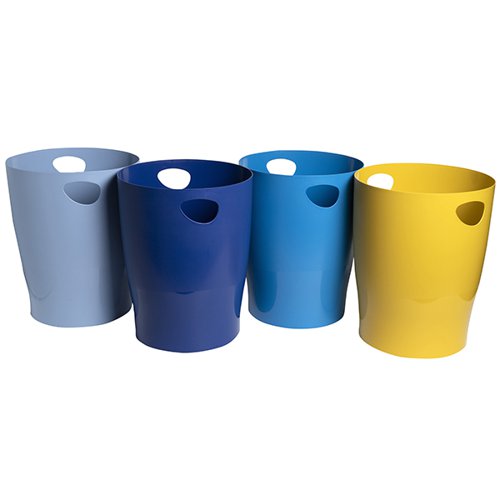 EXACOMPTA ECOBIN WASTE PAPER BIN RECYCLED 15 LITRES ASSORTED COLOURS (PACK OF 8) 45302D