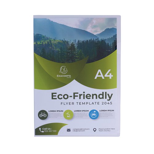 EXACOMPTA OPAK RECYCLED POLYPROPYLENE CUT FLUSH FOLDERS 120