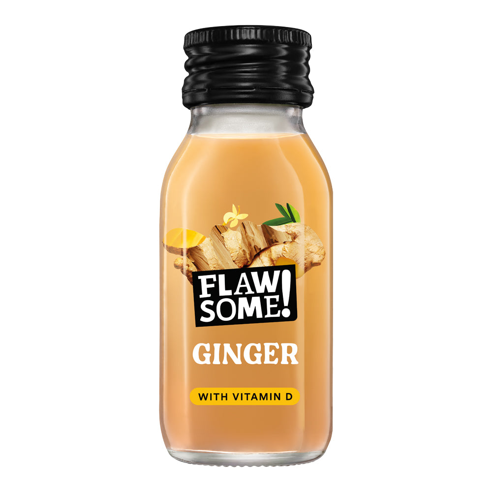 FLAWSOME! IMMUNITY GINGER + VITAMIN D HEALTH SHOTS (60ml) x 12