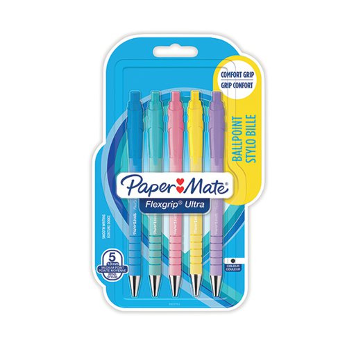 PAPER MATE FLEXGRIP ULTRA BALLPOINT PEN MEDIUM BLACK (PACK O