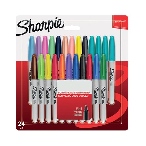 SHARPIE PERMANENT MARKER FINE ASSORTED (PACK OF 24) 2065405