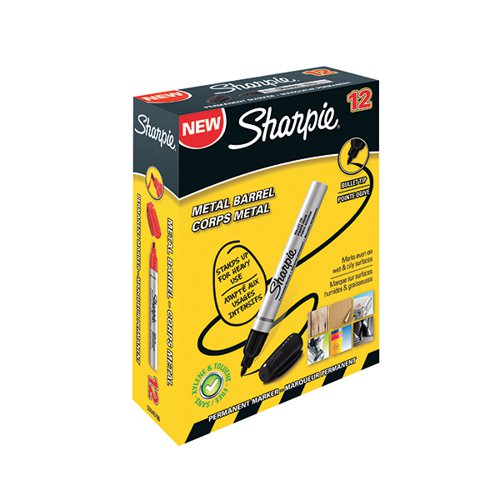 SHARPIE PRO PERMANENT MARKER BULLET TIP BLACK (PACK OF 12) S