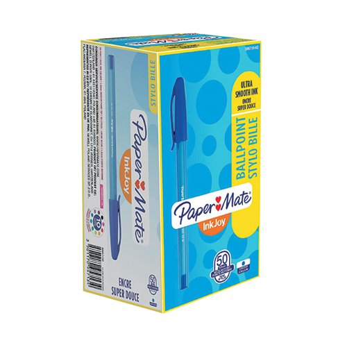 PAPERMATE INKJOY 100 BALLPOINT PEN MEDIUM BLUE (PACK OF 50) S0957130