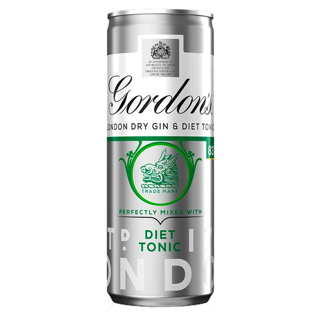 GORDON'S SPECIAL DRY LONDON GIN & TONIC SLIMLINE CANS (250ml) x 12