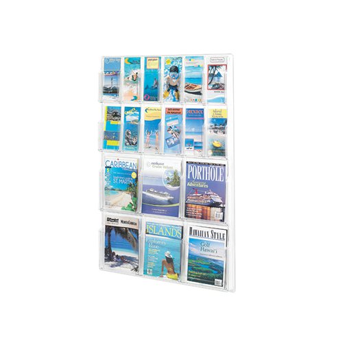 SAFCO 18 POCKET DELUXE COMBINATION MAGAZINE AND PAMPHLET RAC