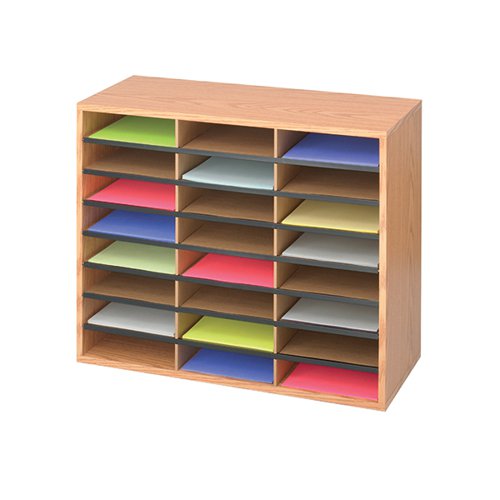 24 COMPARTMENT LITERATURE ORGANISER 740X302X620MM BEECH 9402