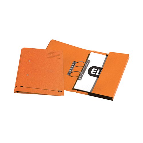 ELBA SPRING POCKET FILE MEDIUMWEIGHT FOOLSCAP ORANGE (PACK O