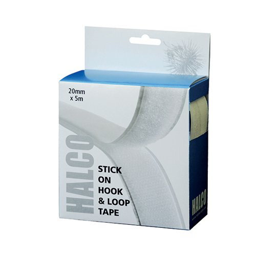 HALCO STICK ON HOOK AND LOOP ROLL 20MM X 5M 20AWHL5(BOX)