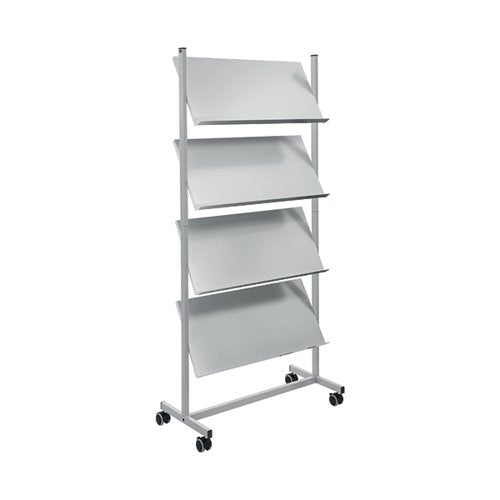 HELIT STEEL ROLLING MOBILE FLOOR DISPLAY X12 A4 WIDE H681349