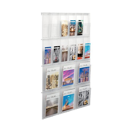 HELIT PLACATIV WALL DISPLAY 18 POCKETS CLEAR H6812302