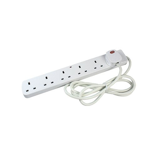 CED 6-WAY SURGE PROTECTION 13 AMP 2M EXTENSION LEAD WHITE CE