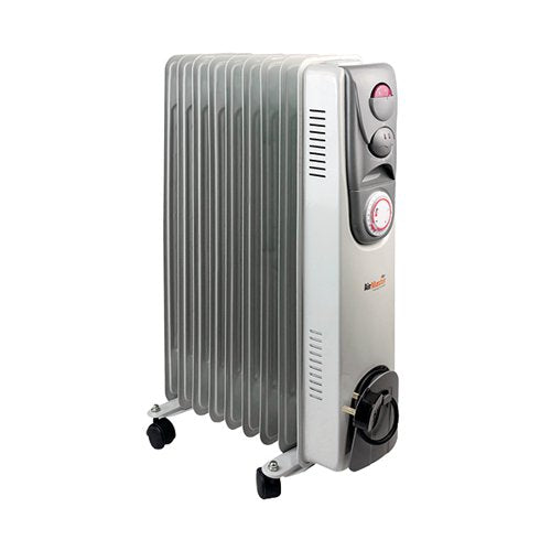 OIL FILLED RADIATOR 2KW TIMER CONTROL WHITE (VARIABLE THERMO