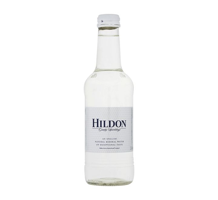 HILDON MINERAL WATER SPARKLING - CLEAR GLASS BOTTLES (330ml) x 24