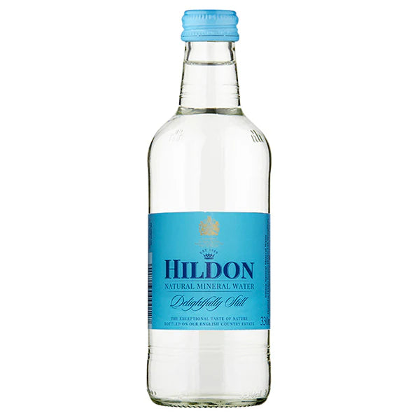 HILDON MINERAL WATER STILL - CLEAR GLASS BOTTLES (330ml) x 24