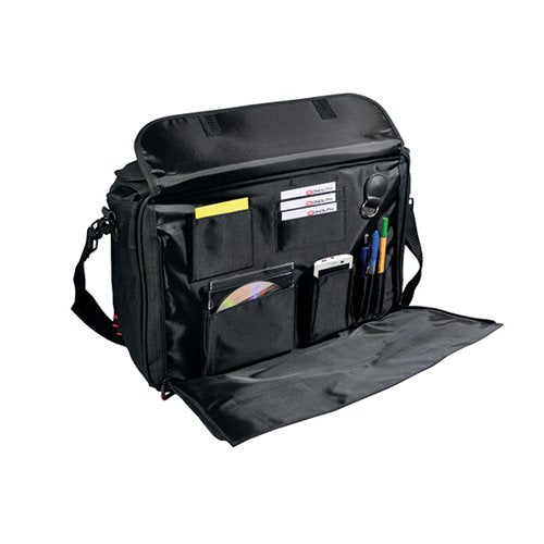 MONOLITH POLYCANVAS PILOT CASE WITH ORGANISER COMPARTMENT BL