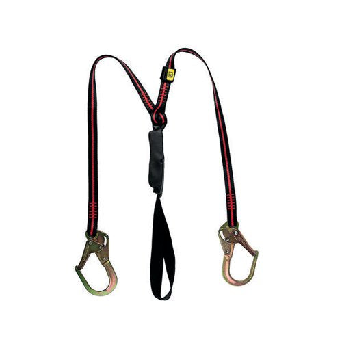 HONEYWELL ARC FLASH TWIN REBAR HOOK LANYARD BLACK/RED HWFPLA