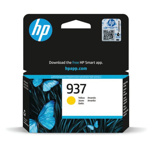 HP 937 ORIGINAL INK CARTRIDGE YELLOW 4S6W4NE