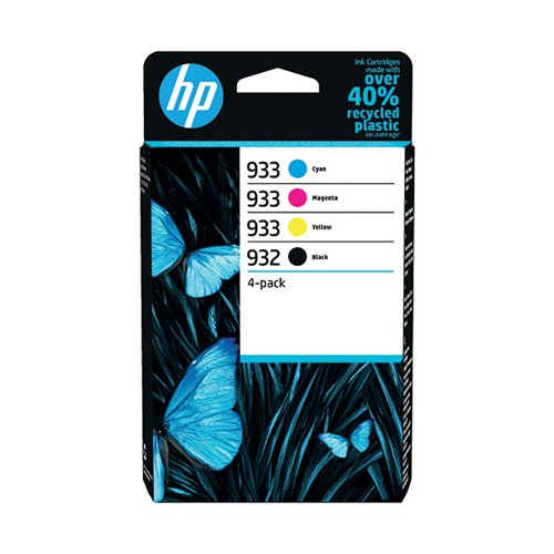 HP 932/933AE ORIGINAL INK CARTRIDGE 4/8.5-ML CMYK 2-PACK 6ZC