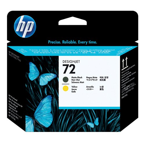 HP 72 DESIGNJET PRINTHEAD MATTE BLACK/YELLOW C9384A