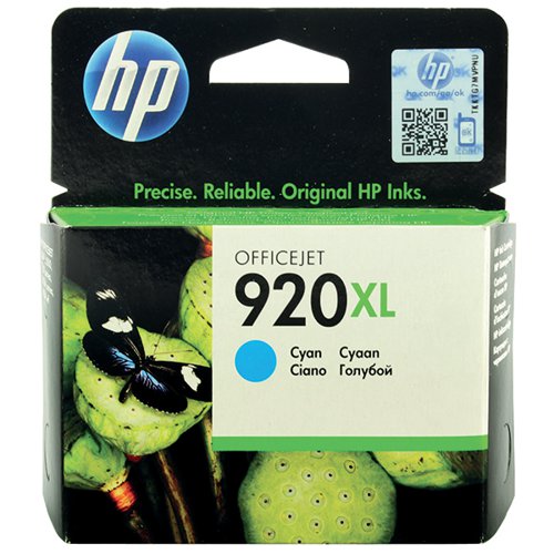 HP 920XL ORIGINAL INK CARTRIDGE HIGH YIELD CYAN CD972AE