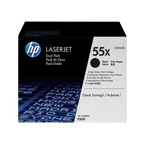 HP 55X ORIGINAL LASERJET TONER CARTRIDGE HIGH YIELD BLACK 2-
