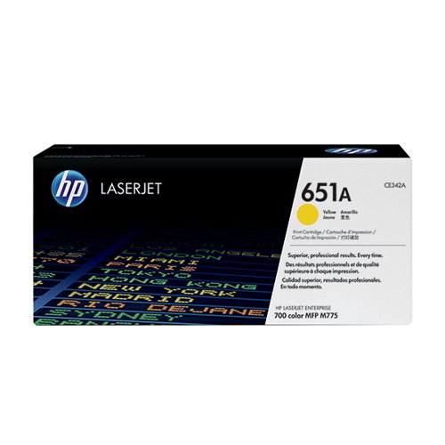 HP 651A ORIGINAL LASERJET TONER CARTRIDGE YELLOW CE342A