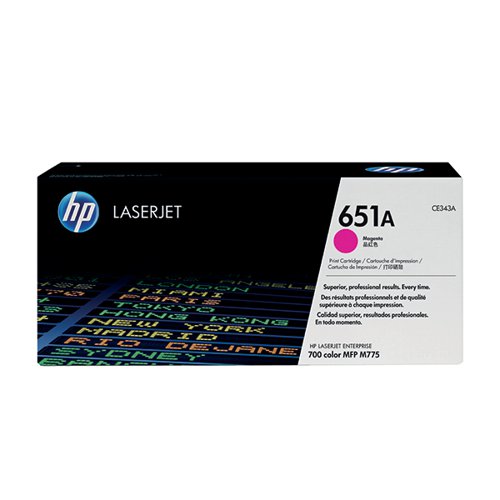 HP 651A ORIGINAL LASERJET TONER CARTRIDGE MAGENTA CE343A