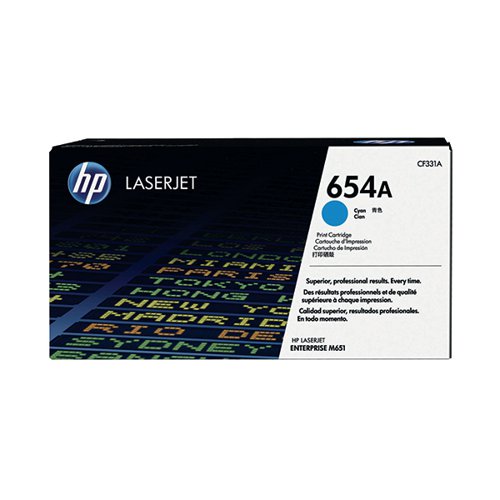 HP 654A ORIGINAL LASERJET TONER CARTRIDGE CYAN CF331A