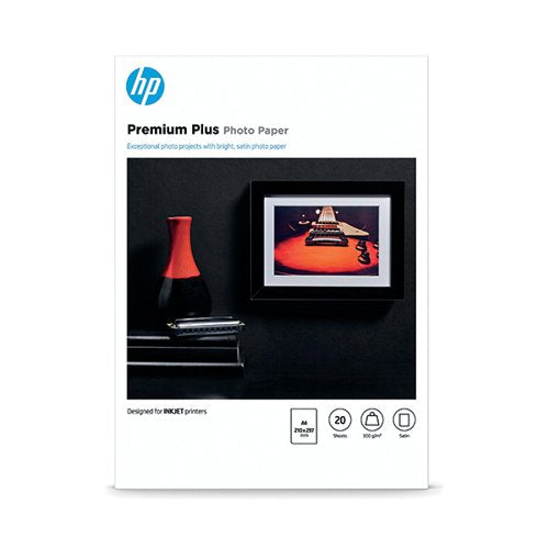 HP A4 WHITE PREMIUM SEMI-GLOSSY PHOTO PAPER (PACK OF 20) CR6