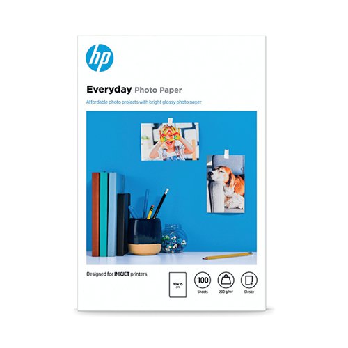 HP WHITE 10X15CM EVERYDAY GLOSSY PHOTO PAPER (PACK OF 100) C