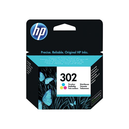 HP 302 ORIGINAL INK CARTRIDGE 4-ML TRI-COLOR F6U65AE