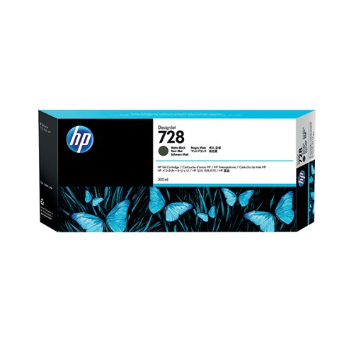 HP 728 DESIGNJET INK CARTRIDGE 300-ML MATTE BLACK F9J68A