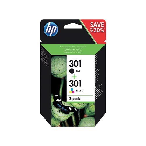 HP 301 ORIGINAL INK CARTRIDGE 3-ML BLACK/TRI-COLOR N9J72AE