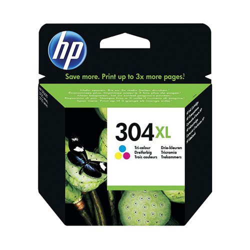 HP 304XL ORIGINAL INK CARTRIDGE HIGH YIELD TRI-COLOR N9K07AE