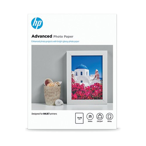 HP WHITE 13X18CM ADVANCED GLOSSY PHOTO PAPER (PACK OF 25) Q8
