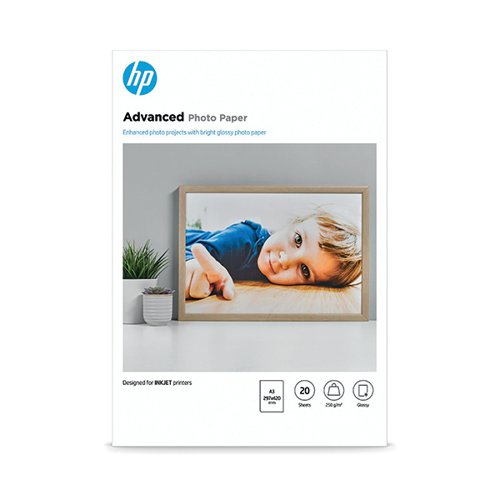 HP WHITE A3 ADVANCED GLOSSY PHOTO PAPER (PACK OF 20) Q8697A