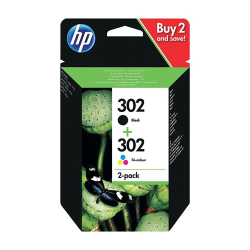 HP 302 ORIGINAL INK CARTRIDGE 3.5/4-ML BLACK/TRI-COLOR X4D37