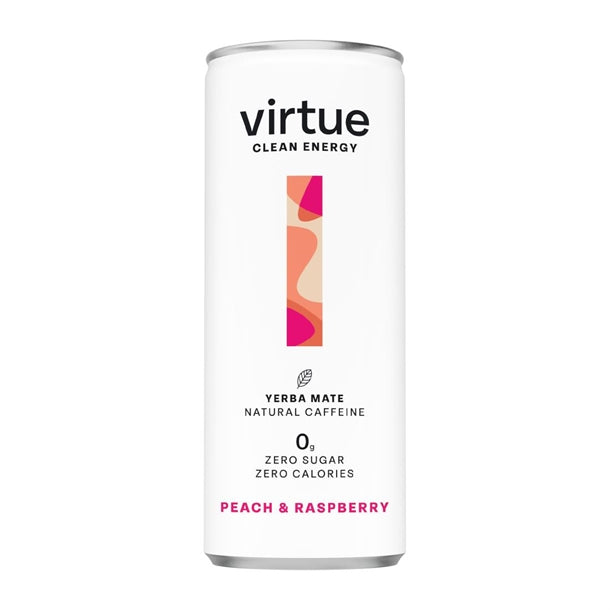 VIRTUE YERBA MATE PEACH ENERGY DRINK (250ml) x 12