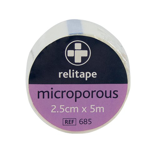 RELIANCE MEDICAL RELITAPE MICROPOROUS TAPE 2.5CMX5M (PACK OF