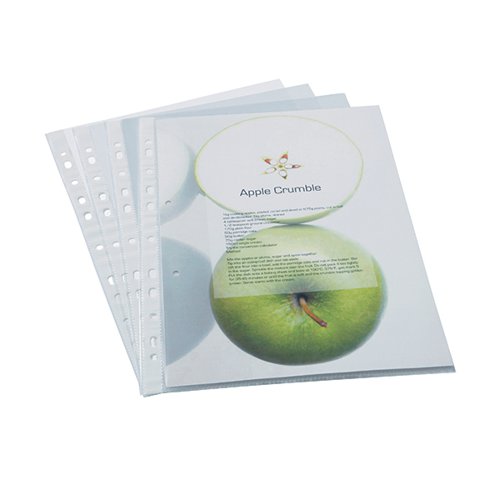RAPESCO ECO PUNCHED POCKETS A4 CLEAR (PACK OF 100) 1104