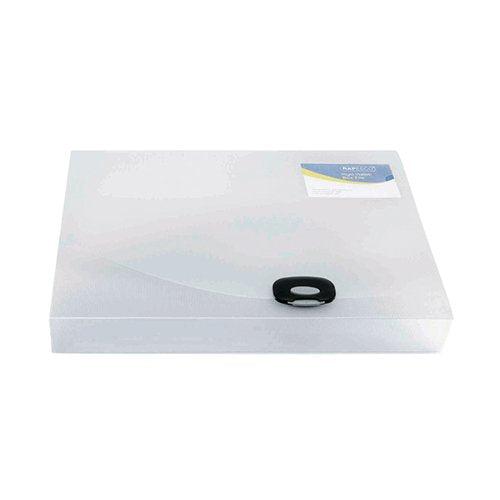 RAPESCO RIGID WALLET BOX FILE 40MM A4 CLEAR 0711