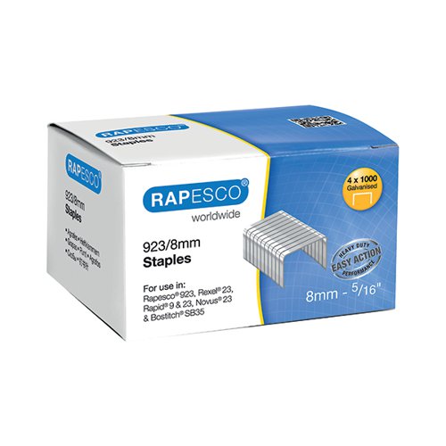 RAPESCO 923/8MM STAPLES (PACK OF 4000) S92308Z3