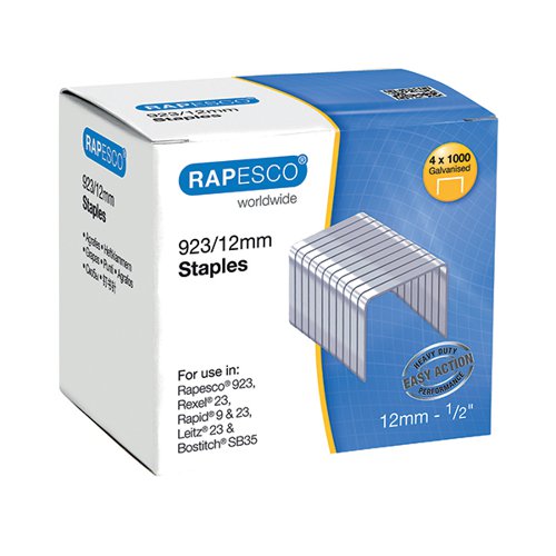 RAPESCO 923/12MM STAPLES (PACK OF 4000) S92312Z3
