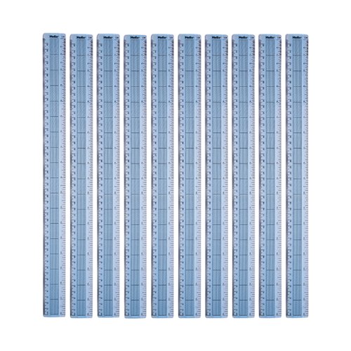 HELIX SHATTER RESISTANT RULER GRIDDED 45CM BLUE (PACK OF 10)