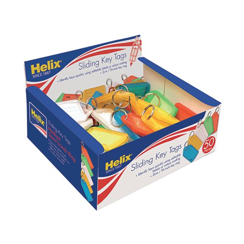 HELIX ASSORTED SLIDING KEY FOBS MEDIUM (PACK OF 50) F34020