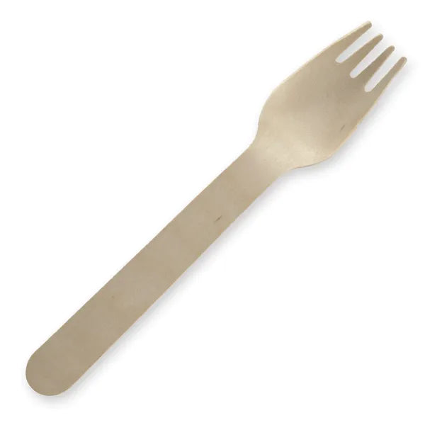 BIOPAK BULK PACK WOODEN FORKS x 2000