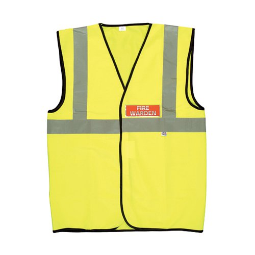 FIRE WARDEN VEST HIGH VISIBILITY XL YELLOW (CONFORMS TO EN47
