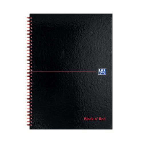 BLACK N' RED WIREBOUND HARDBACK NOTEBOOK RULED 140 PAGES A4