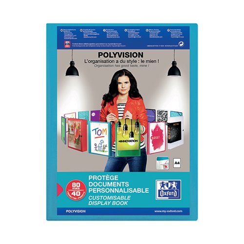 OXFORD DISPLAY BOOK 40 PART PP A4 BLUE 100206231